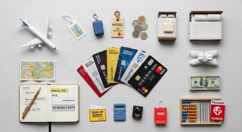 credit cards & rewards (comparison, sign-up offers, rewards optimization) - featured illustration